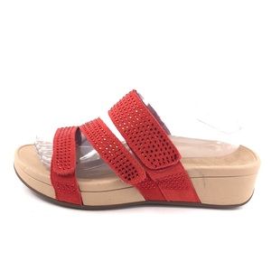 Vionic Shoes Vionic Alexis Red Suede Rhinestone Sandals